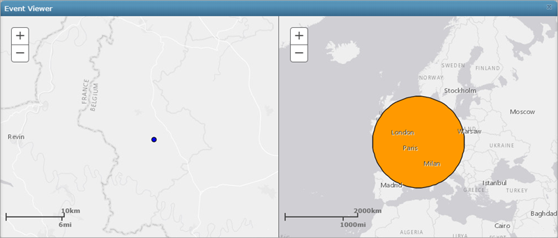 在事件查看器窗口中查看两条进行比较的路径